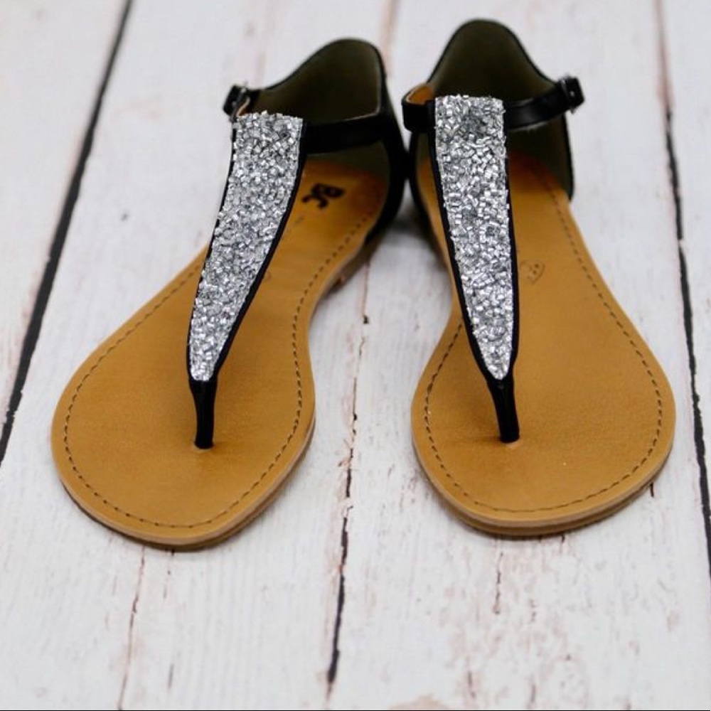 Glitter Encrusted T-Strap Sandal - Picture 7 of 8